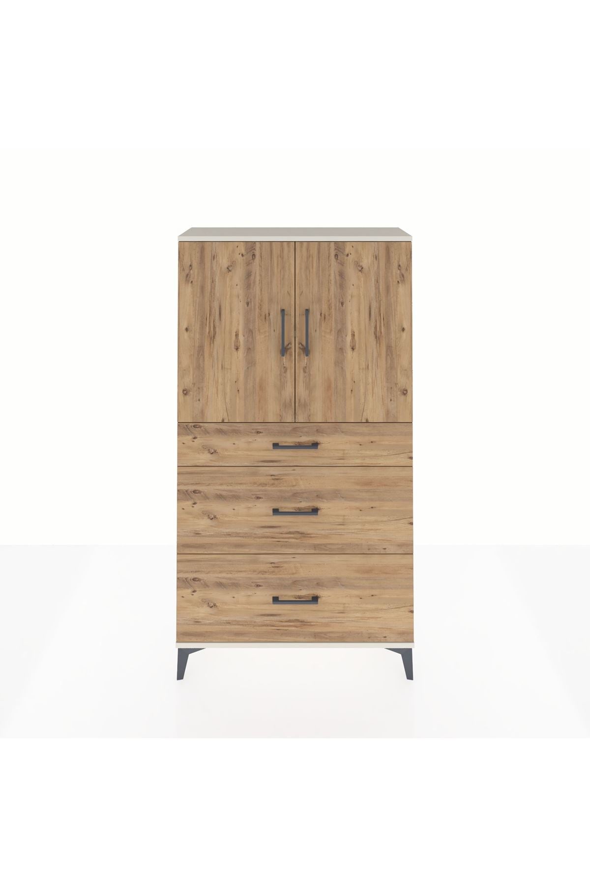 Arges Dolap 2 Raflı 3 Çekmeceli 2 Kapaklı 88x30x163 Aytaşı-Çam