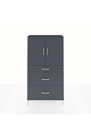 Arges Dolap 2 Raflı 3 Çekmeceli 2 Kapaklı 88x30x163 Antrasit-Antrasit