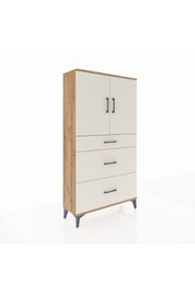 Arges Dolap 2 Raflı 3 Çekmeceli 2 Kapaklı 88x30x163 Çam-Aytaşı