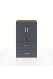 Arges Dolap 2 Raflı 3 Çekmeceli 2 Kapaklı 88x30x163 Çam-Antrasit