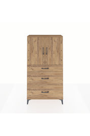 Arges Dolap 2 Raflı 3 Çekmeceli 2 Kapaklı 88x30x163 Çam-Çam