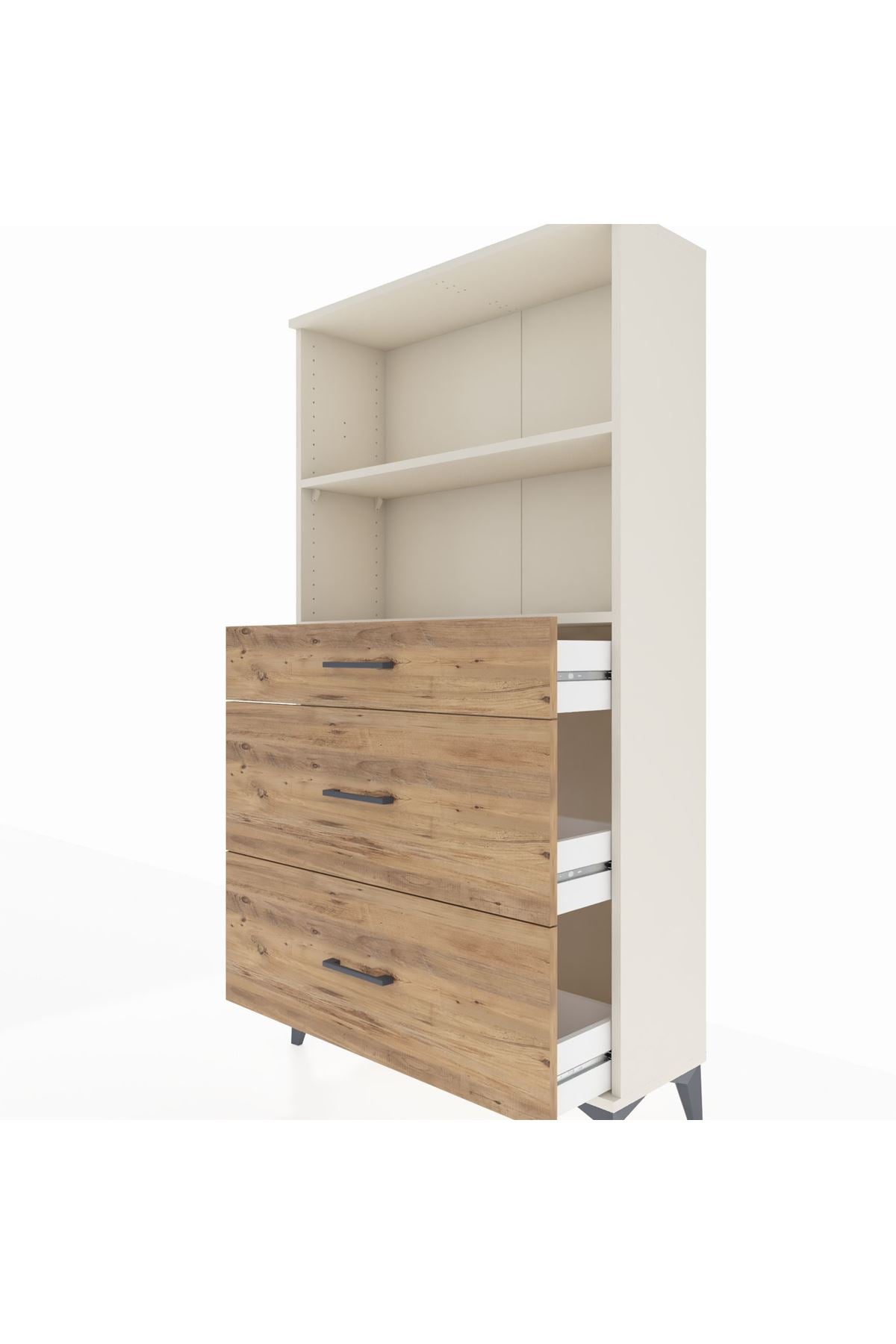 Arges Dolap 2 Raflı 3 Çekmeceli 88x30x163 Aytaşı-Çam