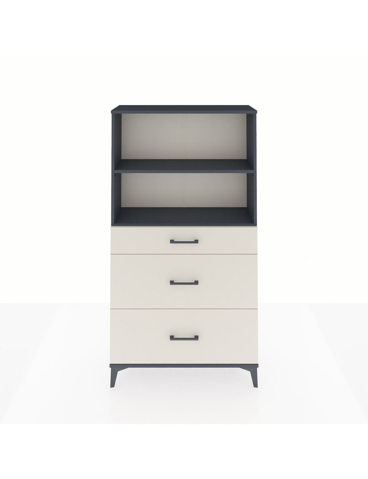 Arges Dolap 2 Raflı 3 Çekmeceli 88x30x163 Antrasit-Aytaşı