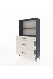 Arges Dolap 2 Raflı 3 Çekmeceli 88x30x163 Antrasit-Aytaşı