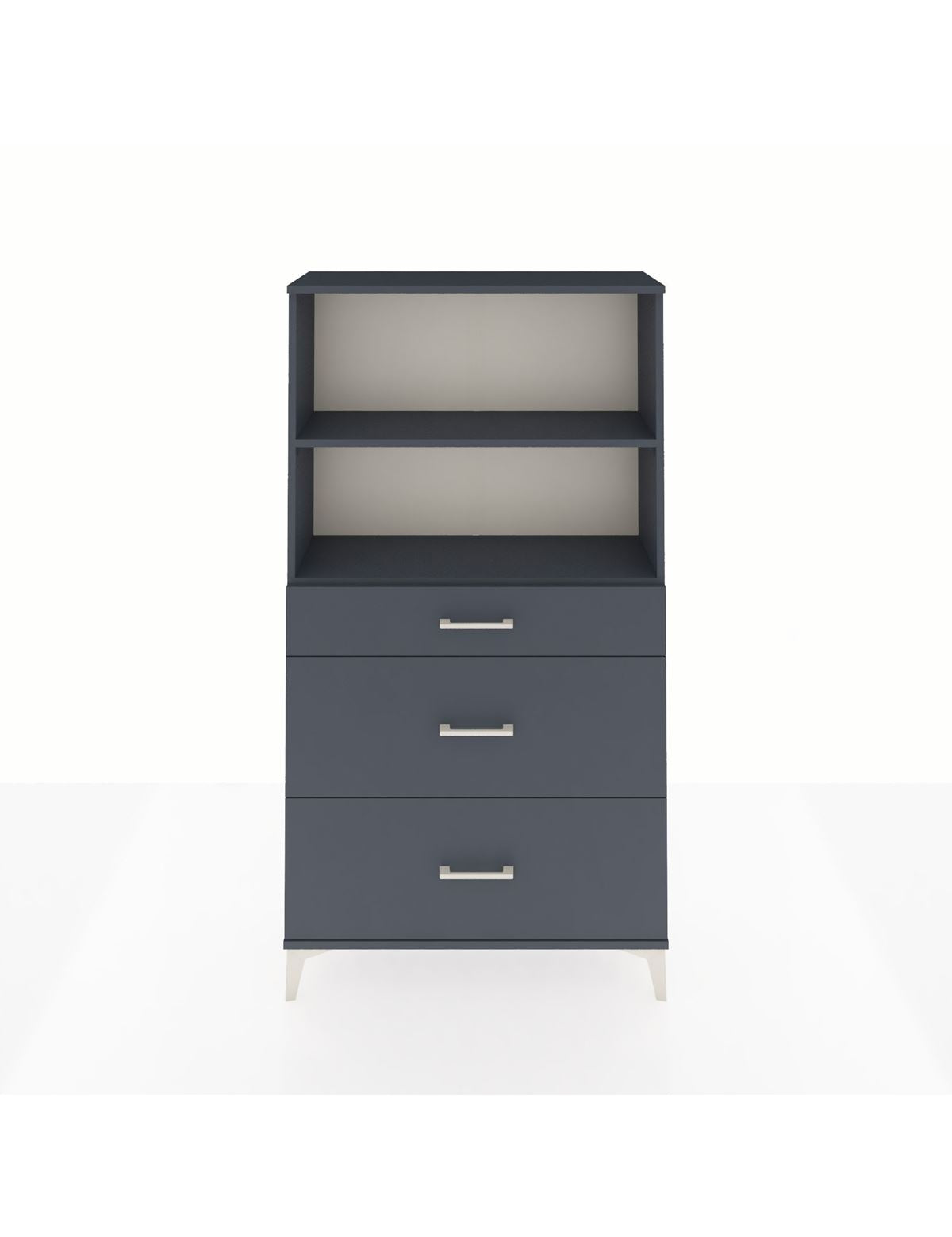 Arges Dolap 2 Raflı 3 Çekmeceli 88x30x163 Antrasit-Antrasit