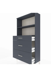 Arges Dolap 2 Raflı 3 Çekmeceli 88x30x163 Antrasit-Antrasit