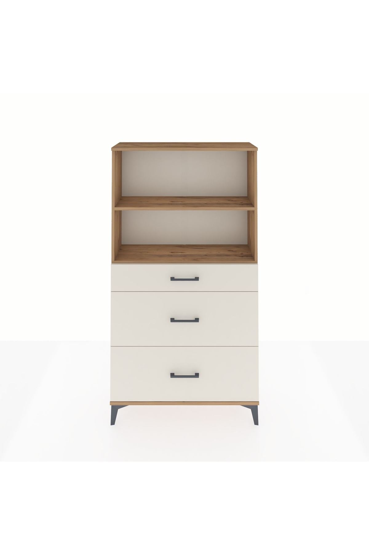 Arges Dolap 2 Raflı 3 Çekmeceli 88x30x163 Çam-Aytaşı