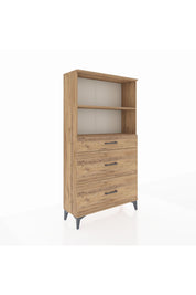 Arges Dolap 2 Raflı 3 Çekmeceli 88x30x163 Çam-Çam