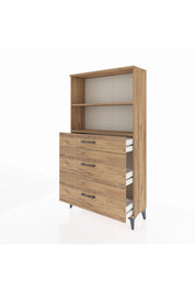 Arges Dolap 2 Raflı 3 Çekmeceli 88x30x163 Çam-Çam