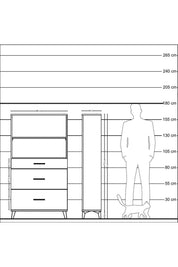 Arges Dolap 2 Raflı 3 Çekmeceli 88x30x163 Çam-Çam