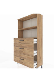 Arges Dolap 2 Raflı 3 Çekmeceli 88x30x163 Çam-Çam