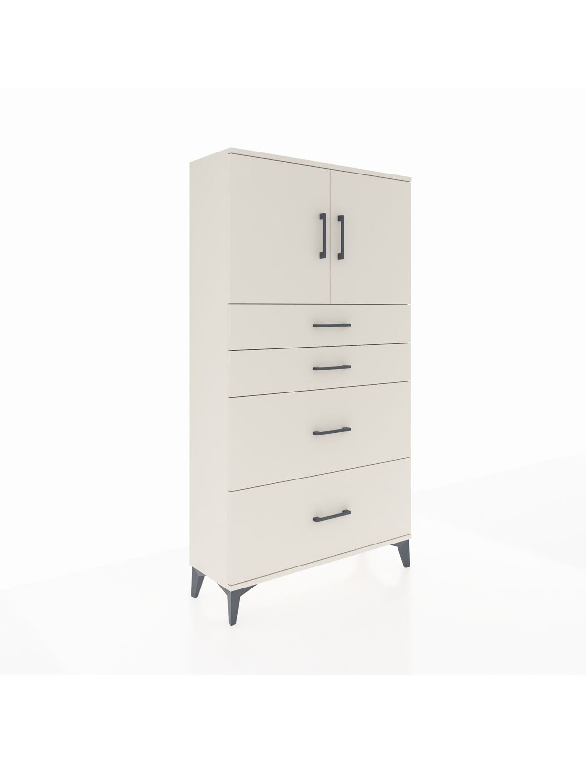 Arges Dolap 2 Raflı 4 Çekmeceli 2 Kapaklı 88x30x163 Aytaşı-Aytaşı