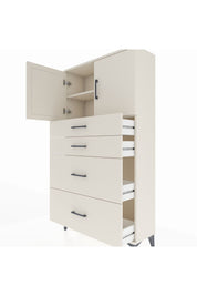 Arges Dolap 2 Raflı 4 Çekmeceli 2 Kapaklı 88x30x163 Aytaşı-Aytaşı