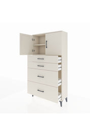 Arges Dolap 2 Raflı 4 Çekmeceli 2 Kapaklı 88x30x163 Aytaşı-Aytaşı