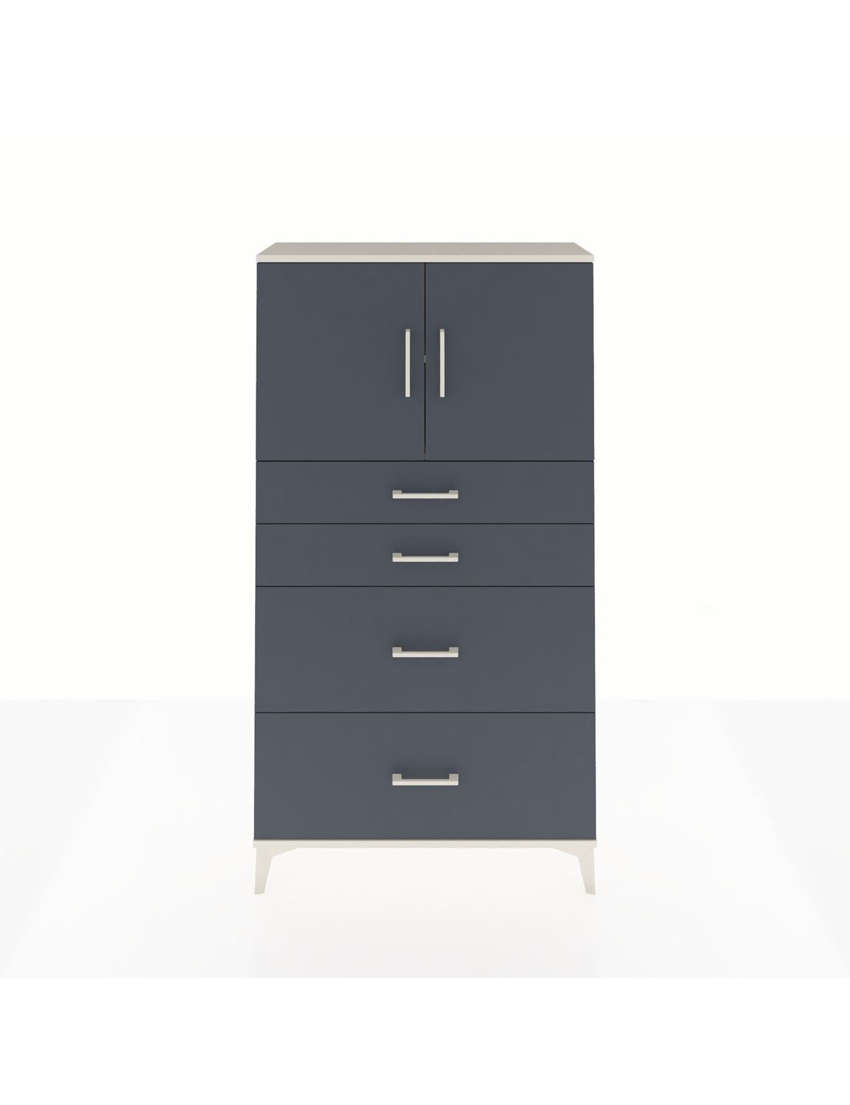 Arges Dolap 2 Raflı 4 Çekmeceli 2 Kapaklı 88x30x163 Aytaşı-Antrasit