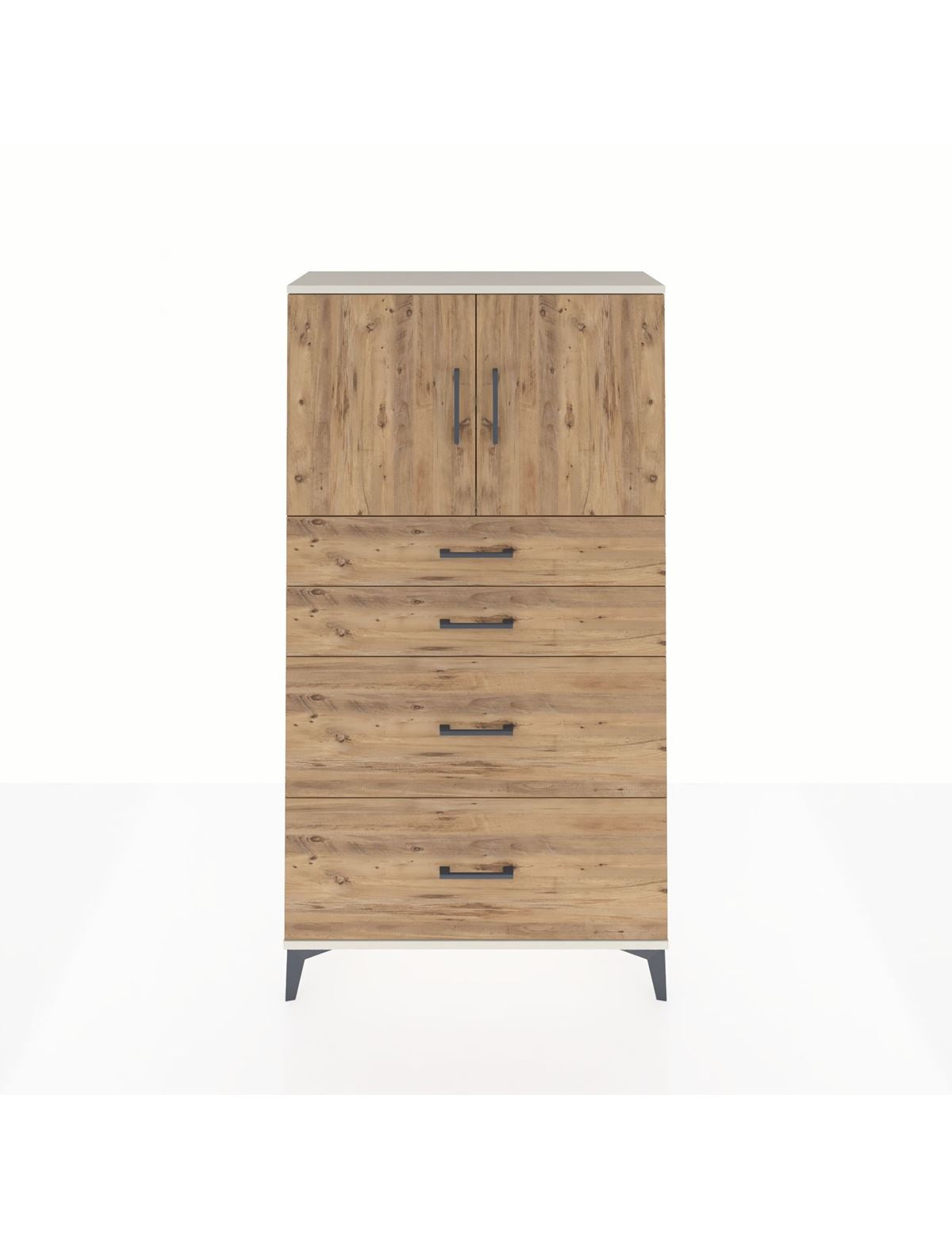 Arges Dolap 2 Raflı 4 Çekmeceli 2 Kapaklı 88x30x163 Aytaşı-Çam