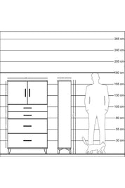 Arges Dolap 2 Raflı 4 Çekmeceli 2 Kapaklı 88x30x163 Aytaşı-Çam