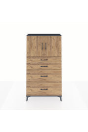 Arges Dolap 2 Raflı 4 Çekmeceli 2 Kapaklı 88x30x163 Antrasit-Çam