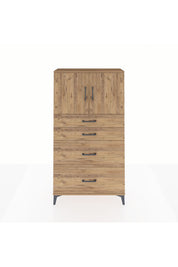 Arges Dolap 2 Raflı 4 Çekmeceli 2 Kapaklı 88x30x163 Çam-Çam