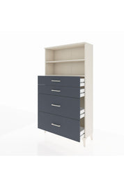 Arges Dolap 2 Raflı 4 Çekmeceli 88x30x163 Aytaşı-Antrasit