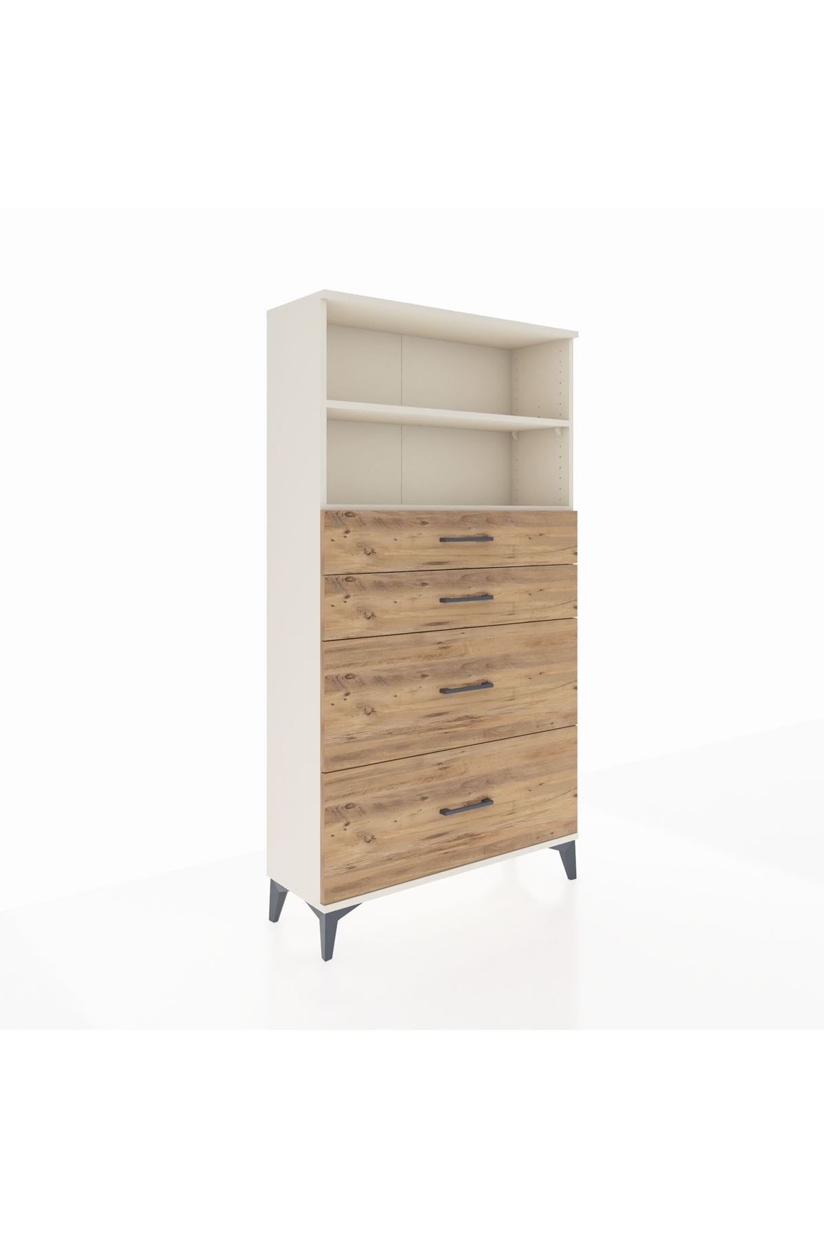 Arges Dolap 2 Raflı 4 Çekmeceli 88x30x163 Aytaşı-Çam