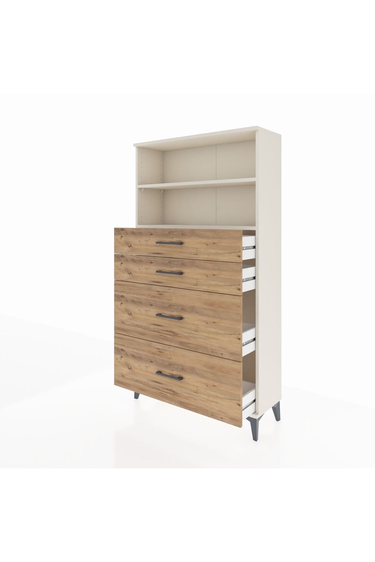 Arges Dolap 2 Raflı 4 Çekmeceli 88x30x163 Aytaşı-Çam