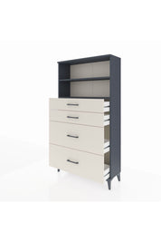 Arges Dolap 2 Raflı 4 Çekmeceli 88x30x163 Antrasit-Aytaşı