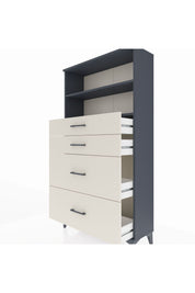 Arges Dolap 2 Raflı 4 Çekmeceli 88x30x163 Antrasit-Aytaşı