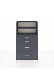 Arges Dolap 2 Raflı 4 Çekmeceli 88x30x163 Antrasit-Antrasit