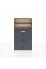 Arges Dolap 2 Raflı 4 Çekmeceli 88x30x163 Çam-Antrasit