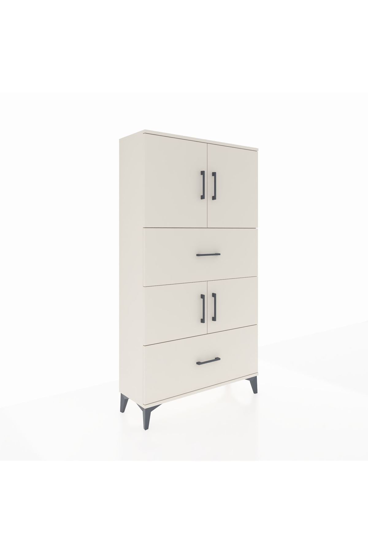 Arges Dolap 3 Raflı 2 Çekmeceli 4 Kapaklı 88x30x163 Aytaşı-Aytaşı