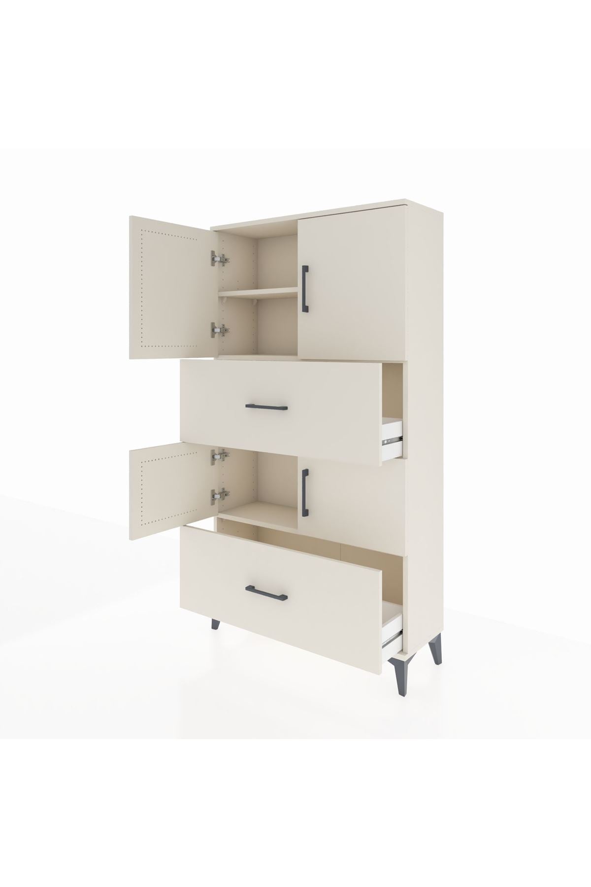 Arges Dolap 3 Raflı 2 Çekmeceli 4 Kapaklı 88x30x163 Aytaşı-Aytaşı