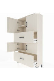 Arges Dolap 3 Raflı 2 Çekmeceli 4 Kapaklı 88x30x163 Aytaşı-Aytaşı