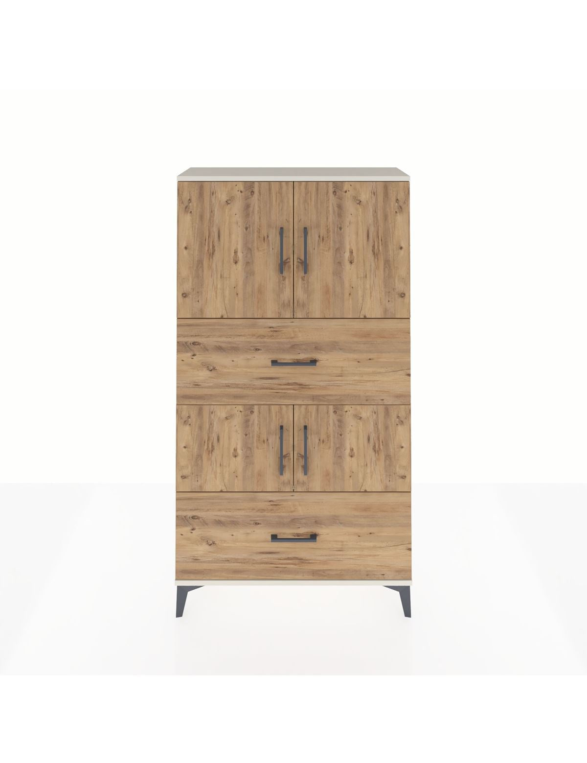 Arges Dolap 3 Raflı 2 Çekmeceli 4 Kapaklı 88x30x163 Aytaşı-Çam