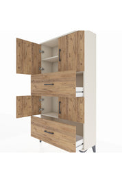 Arges Dolap 3 Raflı 2 Çekmeceli 4 Kapaklı 88x30x163 Aytaşı-Çam