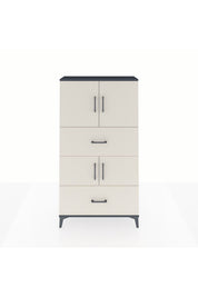 Arges Dolap 3 Raflı 2 Çekmeceli 4 Kapaklı 88x30x163 Antrasit-Aytaşı