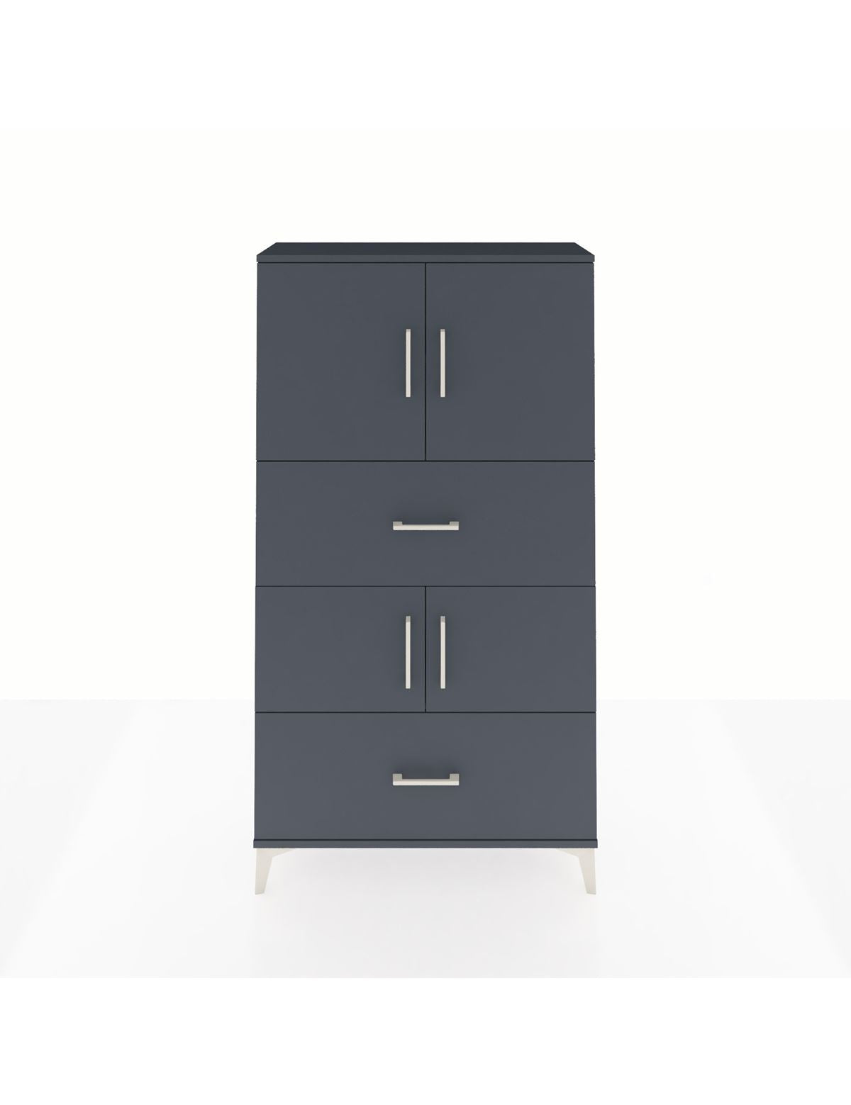 Arges Dolap 3 Raflı 2 Çekmeceli 4 Kapaklı 88x30x163 Antrasit-Antrasit