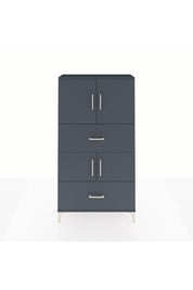 Arges Dolap 3 Raflı 2 Çekmeceli 4 Kapaklı 88x30x163 Antrasit-Antrasit