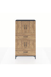 Arges Dolap 3 Raflı 2 Çekmeceli 4 Kapaklı 88x30x163 Antrasit-Çam