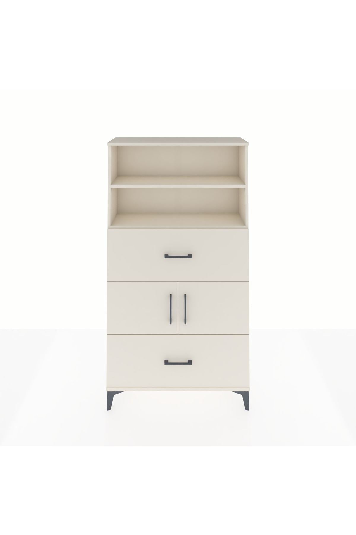 Arges Dolap 3 Raflı 2 Çekmeceli 2 Kapaklı 88x30x163 Aytaşı-Aytaşı