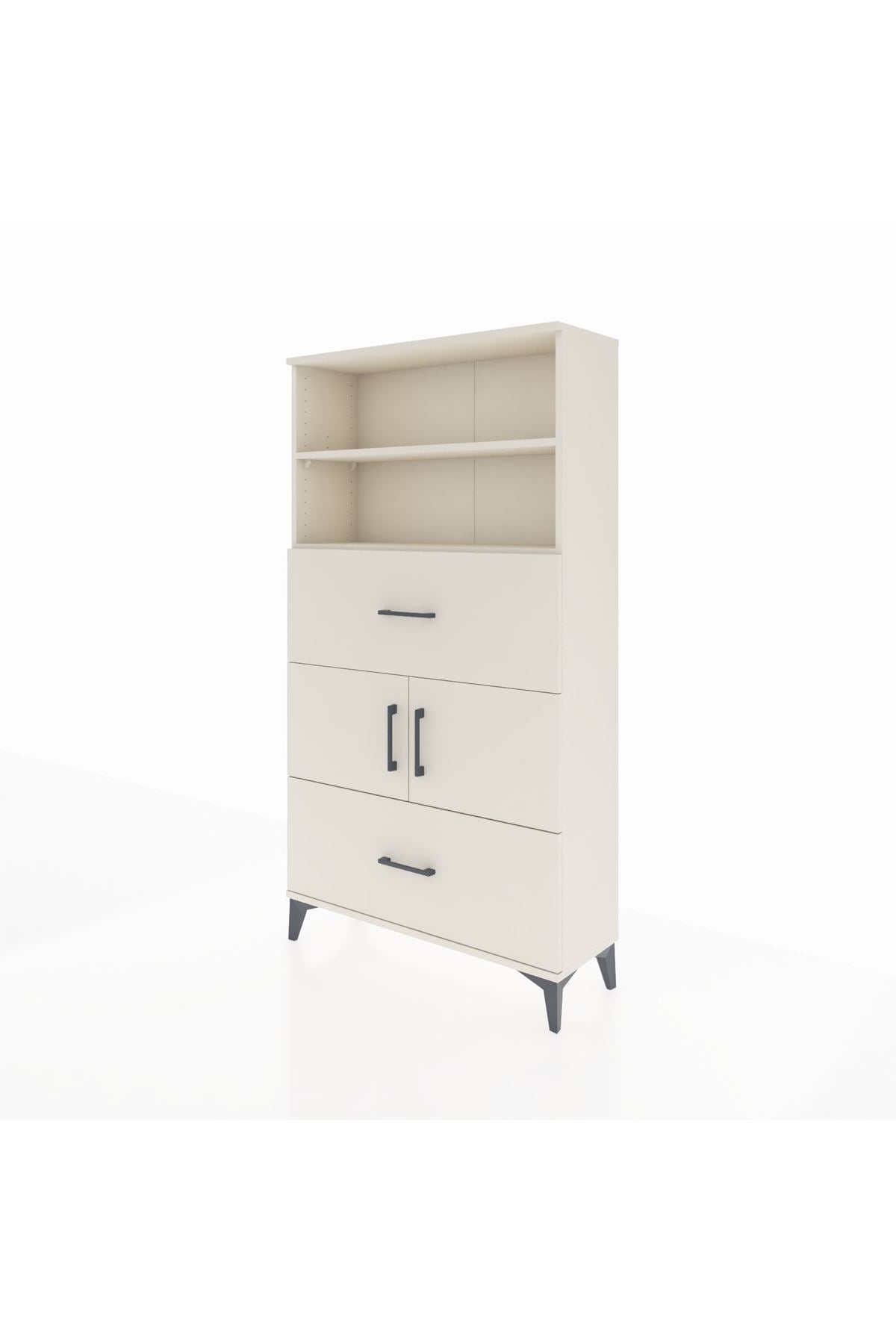 Arges Dolap 3 Raflı 2 Çekmeceli 2 Kapaklı 88x30x163 Aytaşı-Aytaşı