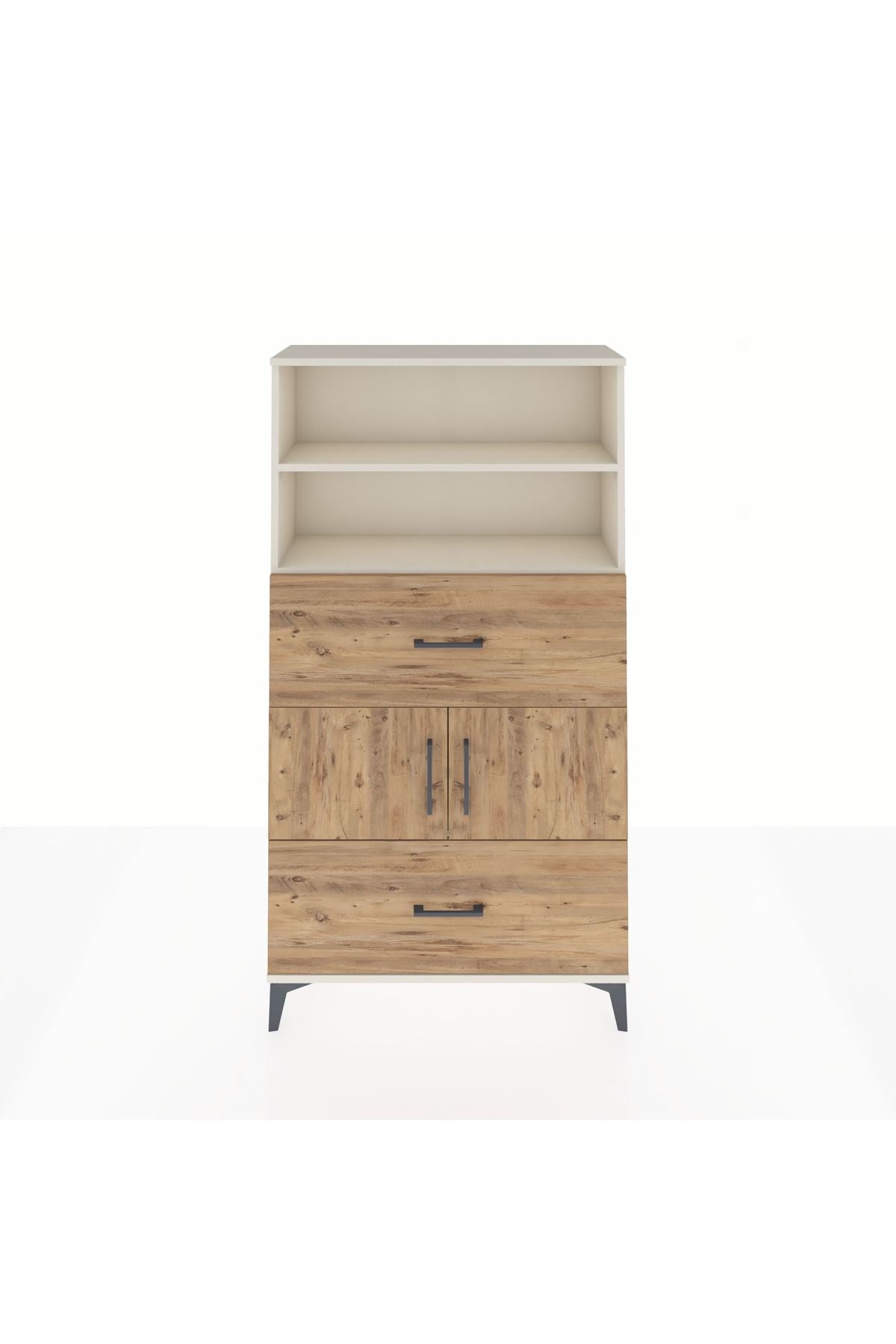 Arges Dolap 3 Raflı 2 Çekmeceli 2 Kapaklı 88x30x163 Aytaşı-Çam