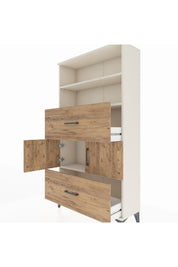 Arges Dolap 3 Raflı 2 Çekmeceli 2 Kapaklı 88x30x163 Aytaşı-Çam