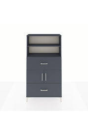 Arges Dolap 3 Raflı 2 Çekmeceli 2 Kapaklı 88x30x163 Antrasit-Antrasit