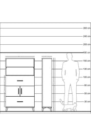 Arges Dolap 3 Raflı 2 Çekmeceli 2 Kapaklı 88x30x163 Antrasit-Antrasit