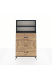 Arges Dolap 3 Raflı 2 Çekmeceli 2 Kapaklı 88x30x163 Antrasit-Çam