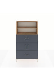 Arges Dolap 3 Raflı 2 Çekmeceli 2 Kapaklı 88x30x163 Çam-Antrasit