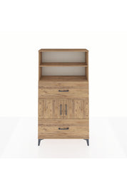Arges Dolap 3 Raflı 2 Çekmeceli 2 Kapaklı 88x30x163 Çam-Çam
