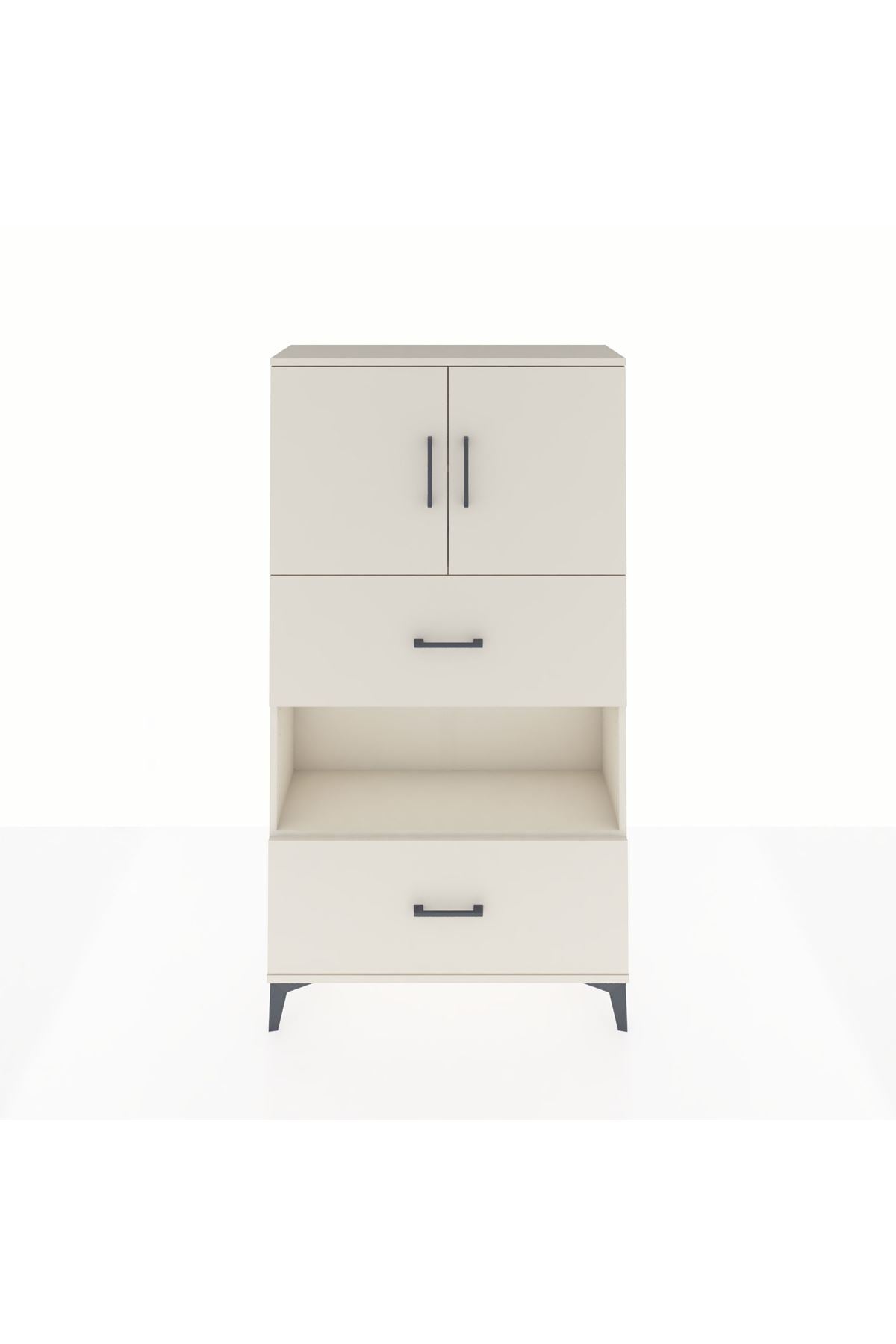 Arges Dolap 3 Raflı 2 Çekmeceli 2 Kapaklı 88x30x163 Aytaşı-Aytaşı