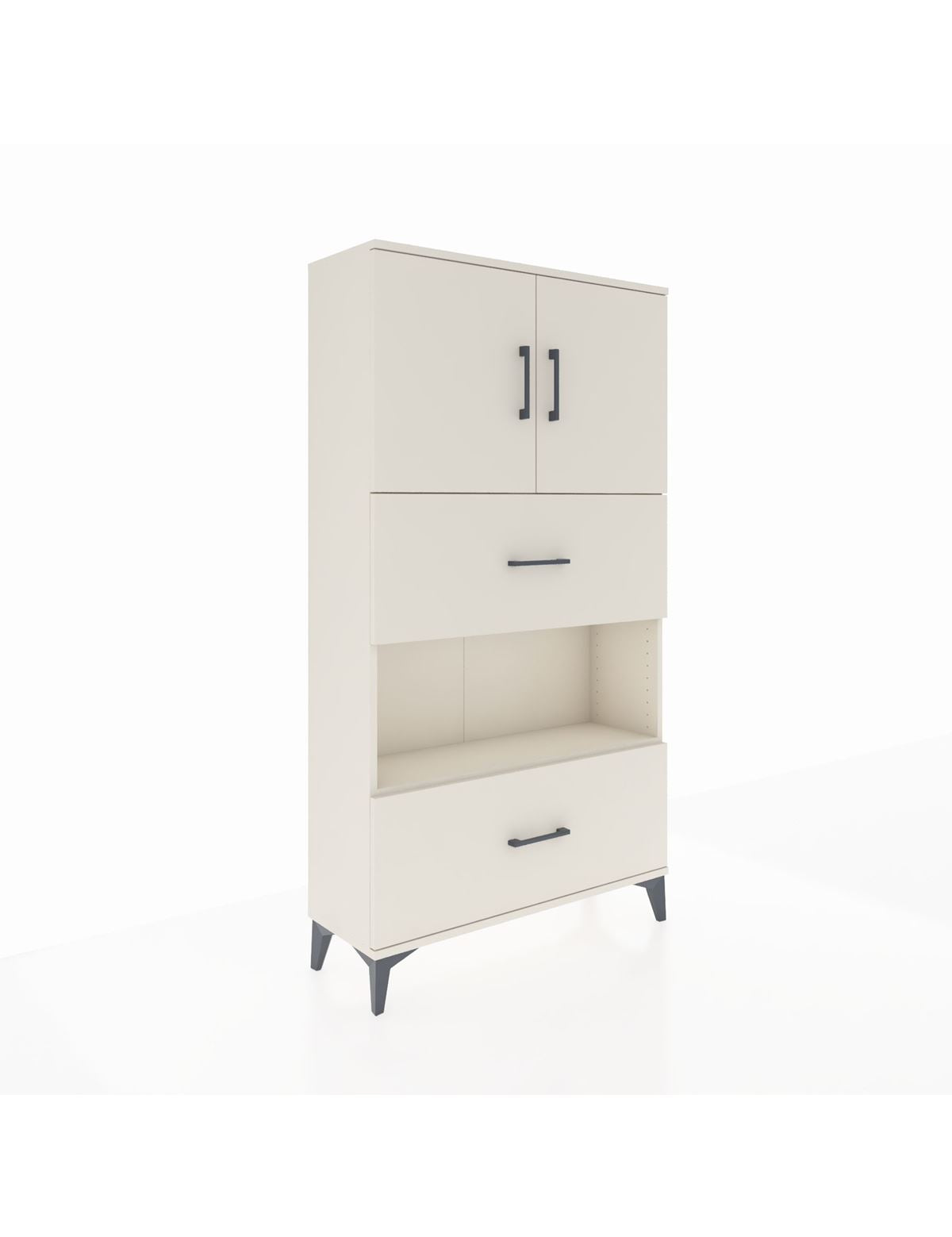 Arges Dolap 3 Raflı 2 Çekmeceli 2 Kapaklı 88x30x163 Aytaşı-Aytaşı